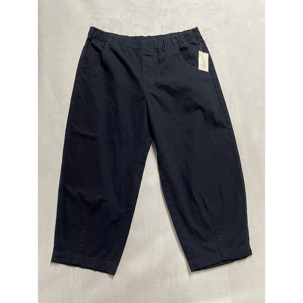 Universal Thread Womens XL Black Elastic Waist Barrel Crop Canvas Pants NWT